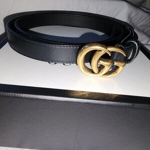 Gucci GG Marmont Thin Belt, Black